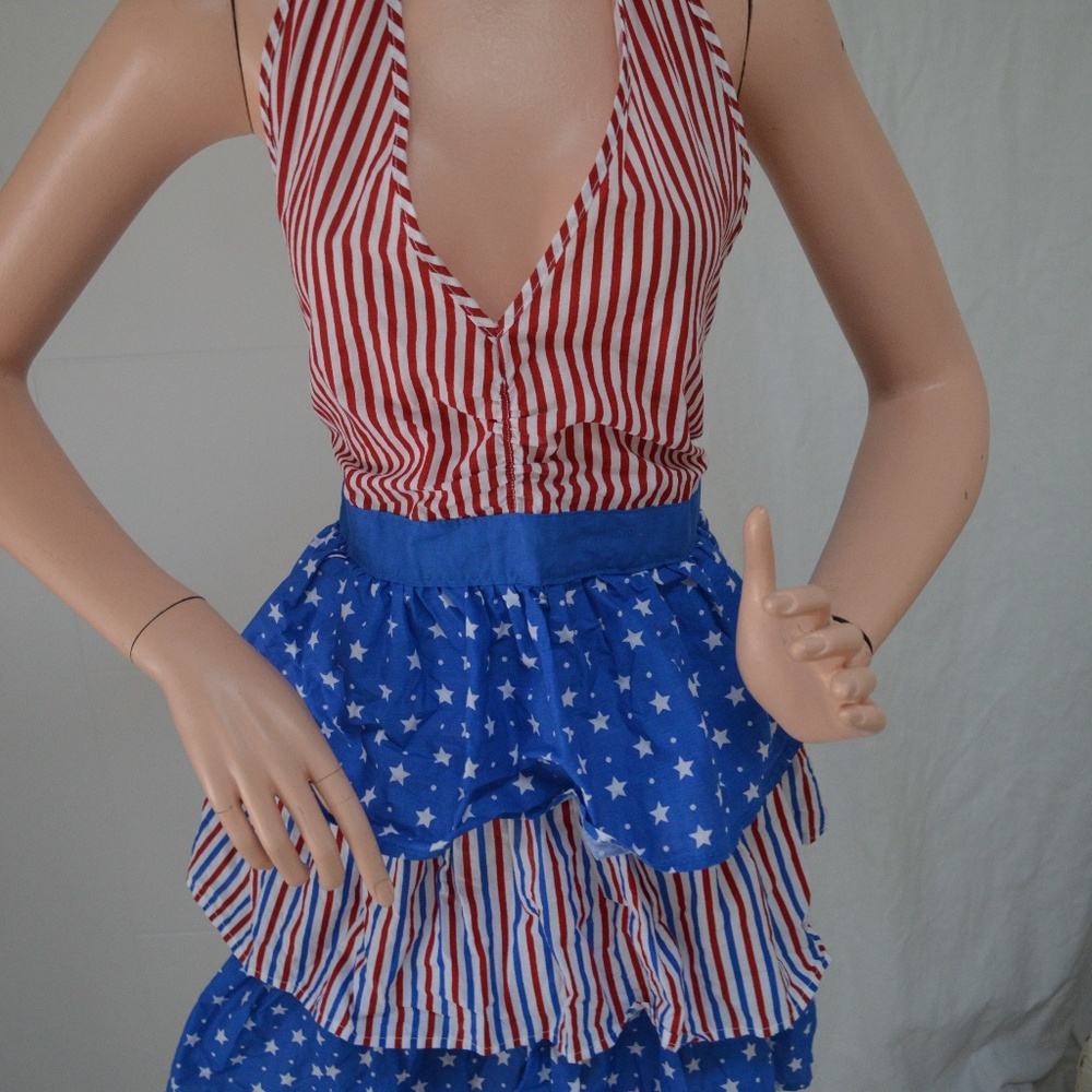 Apron Red White & Blue Ruffle - Picture 7 of 8